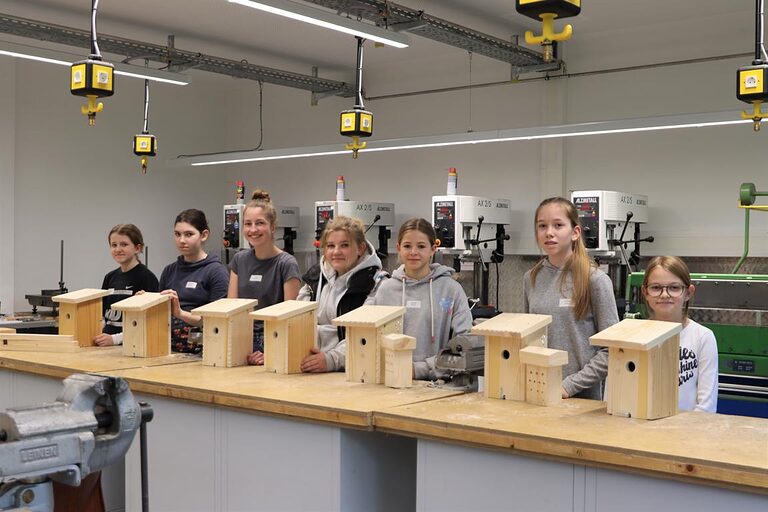 Girls' Day, Berufsorientierung, Schreiner, Vogelhaus, Insektenhotel, Nachwuchswerbung